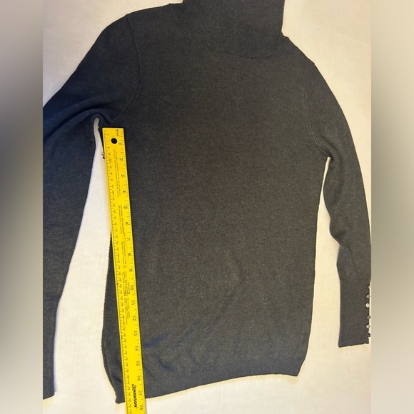 LOFT Ann Taylor Charcoal Gray Cowl Neck Sweater Cozy Elegance pull over Sz-M. D2 - Picture 10 of 11